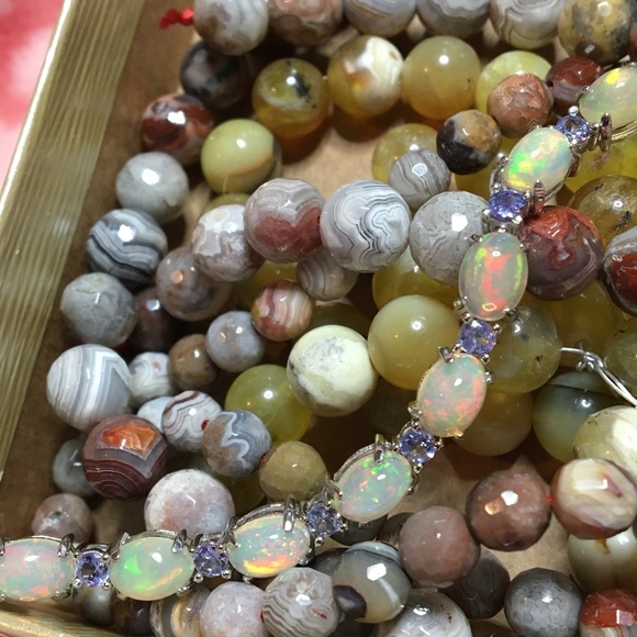 Opal and Tanzanite sz 7 1/4 - Picture 8 of 8